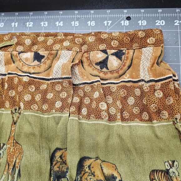 Vintage Y2K Stonebridge Skirt Womens Size 18W Brown Safari Animal Giraffe Zebra - Picture 10 of 11